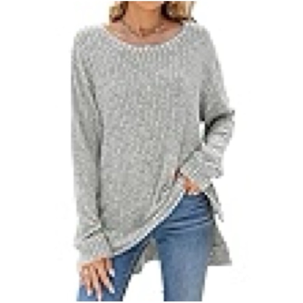 Abercrombie Grey Split Length Sweater - image 2